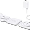 Charging Station for Apple Multiple Devices - 3 in 1 Foldable Magnetic Wireless Charger Dock - Travel Charging Pad for iPhone 15 14 13 12 Pro Max Plus Watch & Airpods