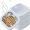 4pcs Hair Tie Organizer,Portable Travel Qtip Holder,Bathroom Storage Organizer Qtip Dispenser Cotton Swabs Dispenser Kids Hair Accessory Box with Lid for Bathroom,Desktop Organizer (4 Pcs White)