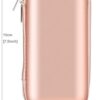 iMangoo Shockproof Carrying Case Hard Protective EVA Case Impact Resistant Travel 12000mAh Bank Pouch Bag USB Cable Organizer Earbuds Pocket Accessory Smooth Coating Zipper Wallet Rose Gold - Image 4