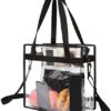 BAGAIL Clear bags Stadium Approved Clear Tote Bag with Zipper Closure Crossbody Messenger Shoulder Bag with Adjustable Strap