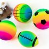 Homotte Rainbow Sports Balls Pack of 4, 1 Each of 8.5" Football, Basketball, Soccer and Volleyball for Playground, Inflatable Multi-Sport Ball Set with 1 Pump for Kids Outdoor Activities - Image 3