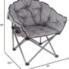 MacSports C932S-129 Padded Cushion Outdoor Folding Lounge Patio Club Chair, Gray - Image 3