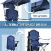 Docusvect Canopy Beach Chair with Fan, Beach Chair with Canopy Shade, Cup Holder, Side Pocket for Outdoors Sports, Beach, Camping, Tailgates, Fishing - Support 330 LBS - Image 6