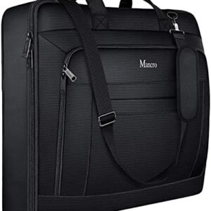 Garment Bags for Travel, Large Suit Travel Bag for Men Women with Shoulder Strap, Mancro Convertible Carry On Garment Bag Gift for Business Trip - 2 in 1 Hanging Suitcase Luggage Bag for Travel, Black