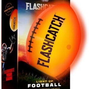 Light Up Football - Glow in the Dark Foot Ball - NO 6 - Outdoor Sports Birthday Gifts for Boys 8-15+ Year Old - Kids, Teenage Youth Gift Ideas Activity - Cool Boy Toys Stuff Ages 8 9 10 11 12 13 14 15