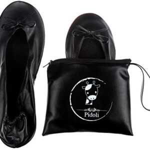 Ballet Flats Shoes -Women's Foldable Portable Travel Roll Up Shoes with Pouch