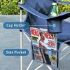 Docusvect Canopy Beach Chair with Fan, Beach Chair with Canopy Shade, Cup Holder, Side Pocket for Outdoors Sports, Beach, Camping, Tailgates, Fishing - Support 330 LBS - Image 5