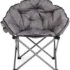 MacSports C932S-129 Padded Cushion Outdoor Folding Lounge Patio Club Chair, Gray - Image 7