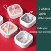 4pcs Hair Tie Organizer,Portable Travel Qtip Holder,Bathroom Storage Organizer Qtip Dispenser Cotton Swabs Dispenser Kids Hair Accessory Box with Lid for Bathroom,Desktop Organizer (4 Pcs White) - Image 4