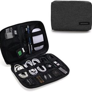 BAGSMART Electronics Organizer Travel Case, Small Travel Cord Bag for Travel Essentials, Tech Organizer as Travel Accessories for Men Women, Cable Organizer for Phone, SD Card, Black